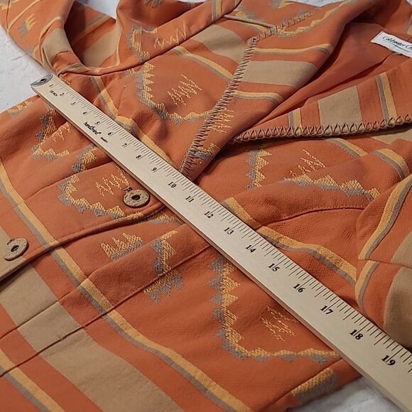 Coldwater Creek Aztec Southwestern Pattern Orange Jacket - Picture 6 of 9